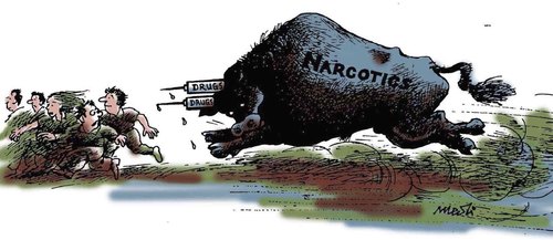 Cartoon: mad bull (medium) by Medi Belortaja tagged intoxication,narcotics,bull,mad,peoples,drugs