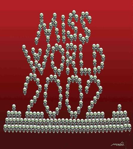 Cartoon: Miss World 2002 (medium) by Medi Belortaja tagged 2002,world,miss