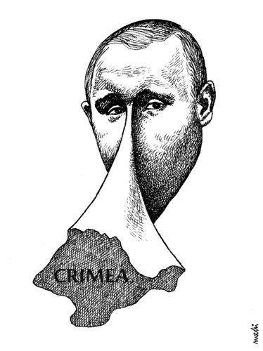 Cartoon: putin nose (medium) by Medi Belortaja tagged russia,ukraine,crimea,nose,putin