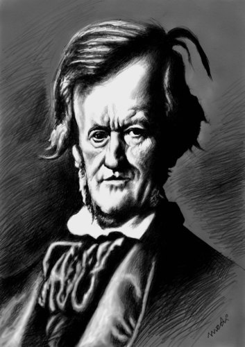 Cartoon: Richard Wagner (medium) by Medi Belortaja tagged wagner,richard