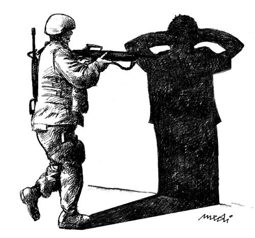 Cartoon: shadow custoday (medium) by Medi Belortaja tagged custoday,shadow,soldier