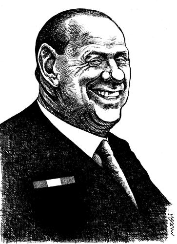 Cartoon: Silvio Berlusconi (medium) by Medi Belortaja tagged berlusconi,silvio