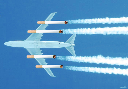 Cartoon: smoke s plane (medium) by Medi Belortaja tagged cigarette,plane,smoke