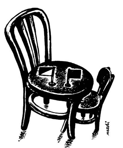 Cartoon: talks to unequal (medium) by Medi Belortaja tagged chair,unequal,talks,table,flag,flags,negotiations