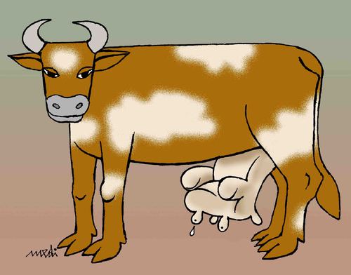 Cartoon: the cow of the power (medium) by Medi Belortaja tagged politicians,corruption,armchair,milk,power,cow,the