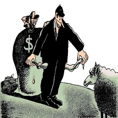Cartoon: The politician s sincerity (medium) by Medi Belortaja tagged corrupted,sincerity,politician,corruption,money,usd,euro,fold,pockets