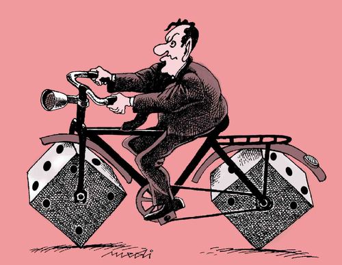 Cartoon: to casino (medium) by Medi Belortaja tagged gambling,bike,plunger,dibs