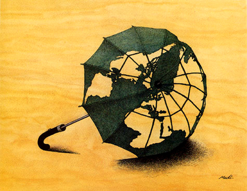 Cartoon: umbrella (medium) by Medi Belortaja tagged umbrella