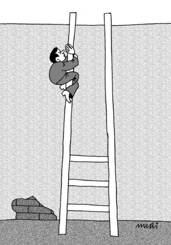 Cartoon: climbing stairs (medium) by Medi Belortaja tagged stairs,climbing