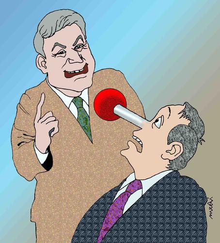 Cartoon: chief spokesman messages (medium) by Medi Belortaja tagged dictate,messages,spokesman,chief