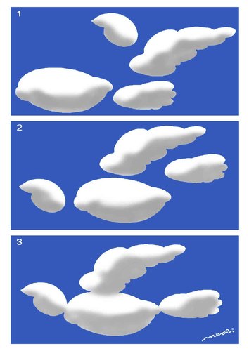 Cartoon: evolution of clouds (medium) by Medi Belortaja tagged dove,pigeon,birds,colombo,clouds,sky