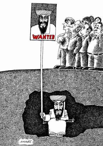 Cartoon: wanted (medium) by Medi Belortaja tagged laden,bin,wanted,terror,terrorism