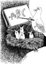 Cartoon: birds school (small) by Medi Belortaja tagged school birds education worms nest humor teaching