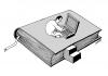 Cartoon: book and laptop (small) by Medi Belortaja tagged laptop,computer,books,literature