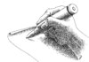 Cartoon: bullet pencil (small) by Medi Belortaja tagged bullet,pencil,writing,threat,freedom,expression,journalist,journalism,newspapers