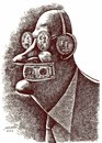 Cartoon: corrupted man (small) by Medi Belortaja tagged corrupted,man,corruption,money,glasses