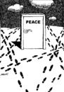 Cartoon: door of peace (small) by Medi Belortaja tagged door traces peace freedom