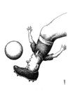 Cartoon: footballer (small) by Medi Belortaja tagged world,cup,brazil,2014,football,soccer,leg