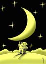 Cartoon: lightweight (small) by Medi Belortaja tagged light weight moon keep man humor