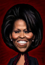 Cartoon: Michelle Obama (small) by Medi Belortaja tagged michelle,obama,first,lady,us,usa,president,wife