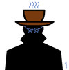 Cartoon: Mr. Internet Coffee (small) by Medi Belortaja tagged mister,internet,coffee,cop,hat,fb,twitter,social,network,man,spy,glasses