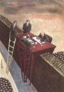 Cartoon: negotiations for peace (small) by Medi Belortaja tagged negotiation,negotiations,wall,hate,compliance,peace