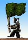 Cartoon: paradoxical flag (small) by Medi Belortaja tagged paradoxical flag tree environment ax
