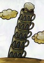 Cartoon: pisa beers (small) by Medi Belortaja tagged pisa,beer,beers,alcohol,glasses,cup,tower