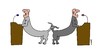 Cartoon: politicians (small) by Medi Belortaja tagged poloitics,politicians,dog,dogs,tail,speech,meeting