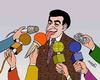 Cartoon: press conference (small) by Medi Belortaja tagged press conference microphones ice cream
