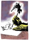 Cartoon: ready to kills pigeon (small) by Medi Belortaja tagged freedom,writer,kills,pigeon,dove,colombo,press,speech