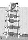 Cartoon: climbing stairs (small) by Medi Belortaja tagged climbing,stairs,ladder,dictator,dictatorship,repression