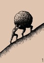 Cartoon: sisyphus (small) by Medi Belortaja tagged sisyphus,legs,stone,suffer,suffered,suffering,weight,man,failure