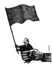 Cartoon: standard-bearer (small) by Medi Belortaja tagged standardbearer,flag,politicians,punch