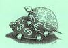 Cartoon: turtles love (small) by Medi Belortaja tagged turtles,love,money,euro,dollar,economic,humor