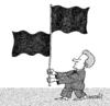 Cartoon: two flags (small) by Medi Belortaja tagged flags head standardbearer politicians