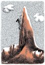 Cartoon: climbing in the nose (small) by Medi Belortaja tagged climbing,climb,nose,mountain