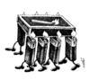 Cartoon: burial of the match (small) by Medi Belortaja tagged burial,match,coffin,lighter