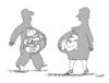 Cartoon: contrast (small) by Medi Belortaja tagged husband,wife,pregnancy,baby,food,belly