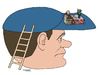 Cartoon: worker and master (small) by Medi Belortaja tagged worker,master,shelter,hat,relax
