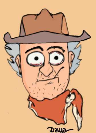 Cartoon: cowboy from the kitchen wall (medium) by damirell tagged damirell,dama,dalaydama,cowboy,outlaw
