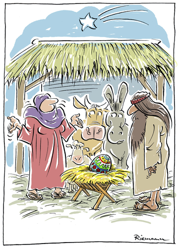 Cartoon: Das Wunder (medium) by Riemann tagged ostern,ei,weihnachten,krippe,unbefleckte,empfaengnis,wunder,maria,josef,religion,christentum,kirche,church,wonder,jesus,christ,easter,egg,christmas,bethlehem,cartoon,george,riemann,ostern,ei,weihnachten,krippe,unbefleckte,empfaengnis,wunder,maria,josef,religion,christentum,kirche,church,wonder,jesus,christ,easter,egg,christmas,bethlehem,cartoon,george,riemann