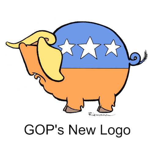 Cartoon: Republican Logo (medium) by Riemann tagged gop,republican,party,logo,donald,trump,pig,greedy,obscene,corrupt,undemocratic,democracy,usa,elections,cartoon,george,riemann,gop,republican,party,logo,donald,trump,pig,greedy,obscene,corrupt,undemocratic,democracy,usa,elections,cartoon,george,riemann