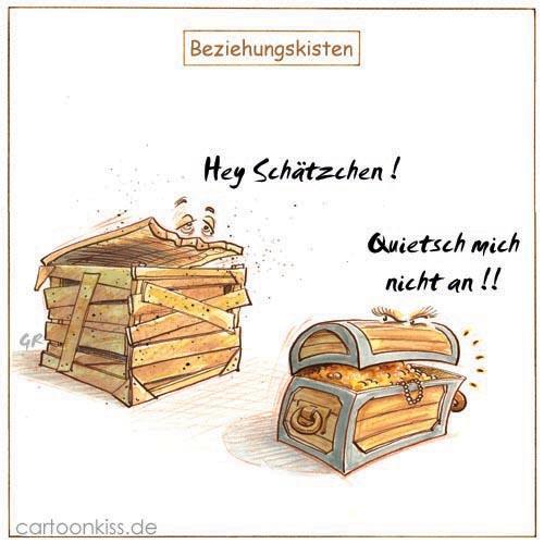 Cartoon: Schätzchen (medium) by Riemann tagged beziehung,mann,frau,kisten,schatz