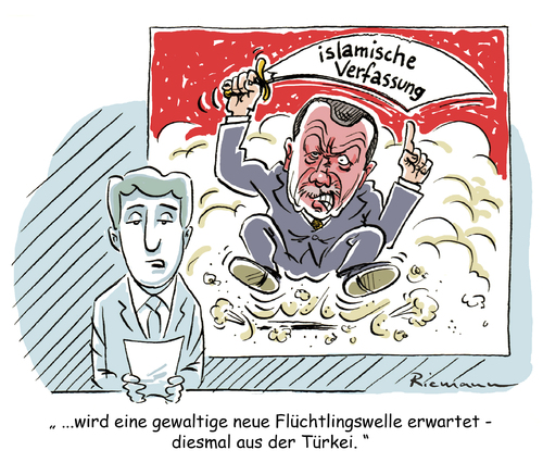 Cartoon: Türkische Verfassung (medium) by Riemann tagged cartoon,politik,religion,verfassung,islamische,diktatur,säuberungen,putschversuch,putsch,erdogan,türkei,george,riemann,türkei,erdogan,islamische,verfassung,religion,politik,diktatur,cartoon,george,riemann