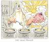 Cartoon: Der Neumensch 3000 (small) by Riemann tagged ernährung,gesundheit,essen,fast,food,junk,billig,kochen,körper,fitness,nestle,cola,ungesund,fett,übergewicht,coca,pepsico,danone,unilever,gott,schöpfung,cartoon,george,riemann