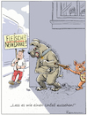 Cartoon: Karnivore (small) by Riemann tagged vegetarier,vegan,fleisch,essen,ernährung,trend,hund,katze,unfall,überfall,cartoon,george,riemann