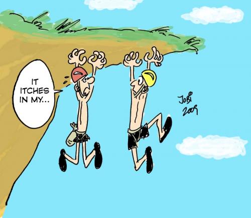 Cartoon: Cliffhanger (medium) by jobi_ tagged itch,cliffhanger,sport