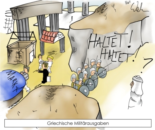 Cartoon: Griechische Militärausgaben (medium) by Philipp Weber tagged europa,griechenland,militärausgaben