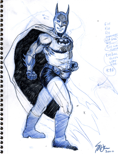 Cartoon: Bat Dance (medium) by halltoons tagged batman,comic,pose,figure